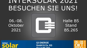 Intersolar 2021 Aussteller Q3 ENERGIE Hallo B5 Stand B5.265