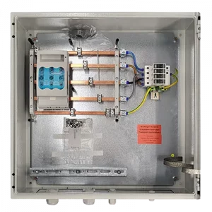AC box, AC connection technology with surge protection and 250 A TN-C NH fuse switch disconnector