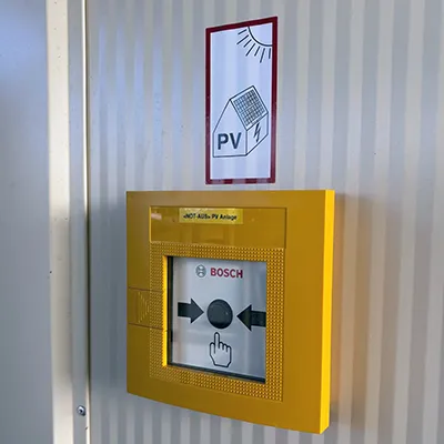 Feuerwehrschalter PV Referenz Steiermark QFire externer Not Aus