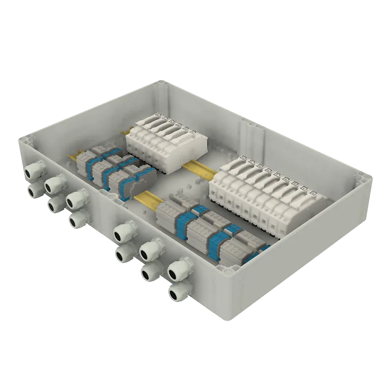 Technical 3D Drawing of a custom dc combiner article G6.3+2.F+.00.1.KL.KL.00_2
